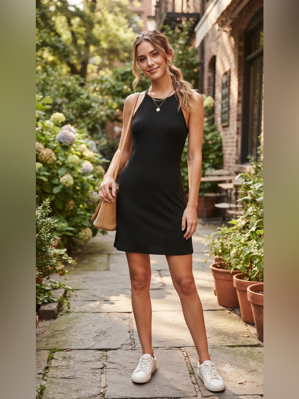 Old Navy Black Ribbed Racerback Mini Dress - Picture 1 of 2